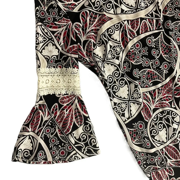 Bell Sleeve Embroidered Midi Dress Size 6 - Picture 4 of 8